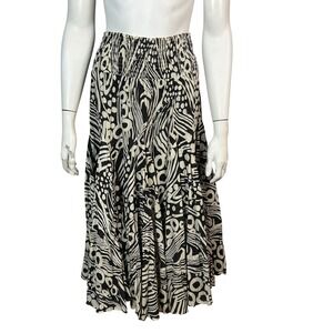 Grace Elements Bloomingdales Skirt Medium Abstract Print Drop Waist Boho Tiered